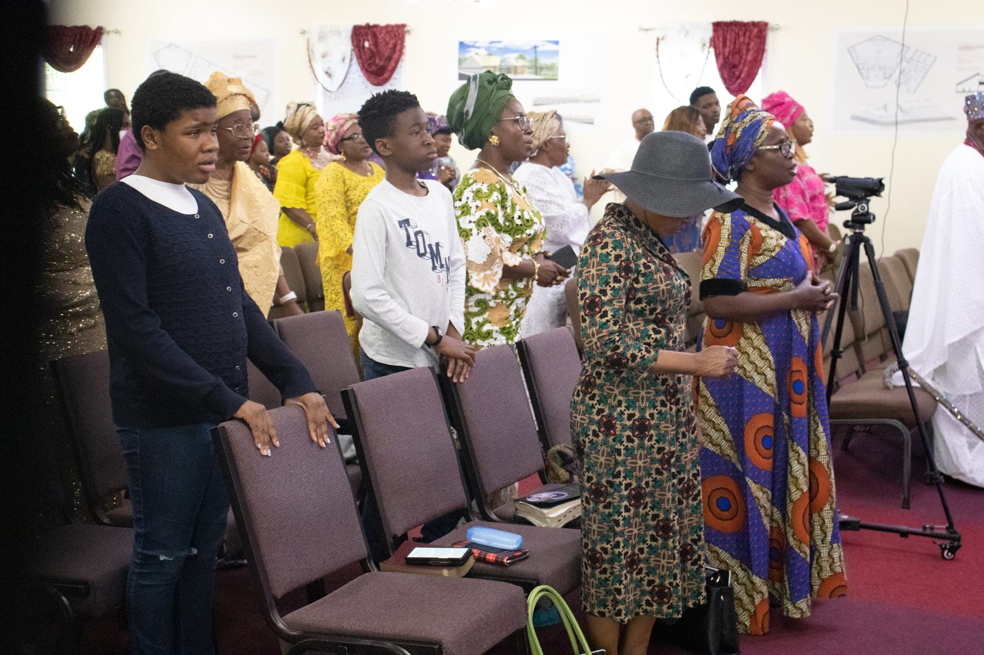 Congregation worshipping together